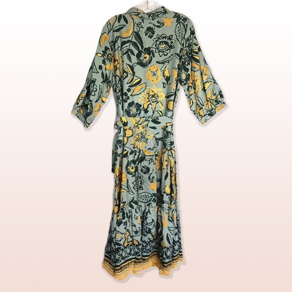 NWT Figueroa & Flower Tiered Peasant Boho Maxi Dress w Sash Size XL - Picture 2 of 11